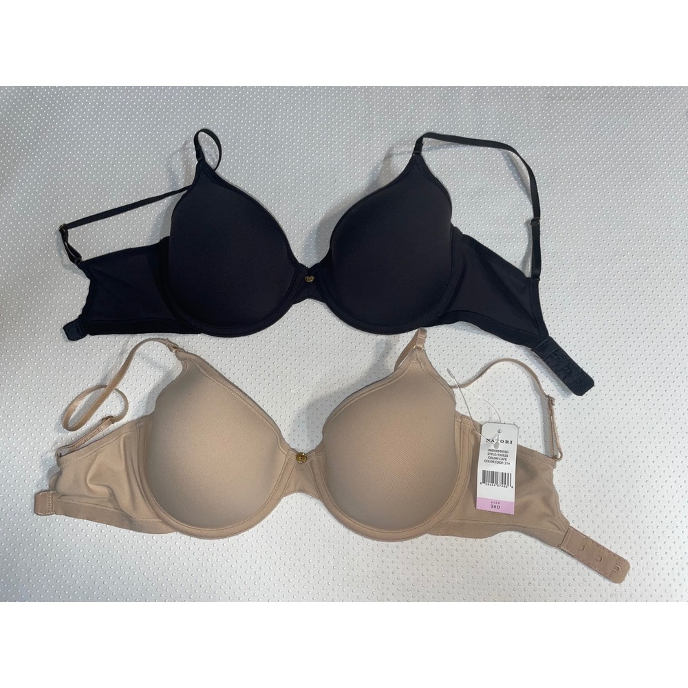 Natori Understated Wire Bra 30D Cafe Beige & Black‎ Full Coverage Bra Set NWT